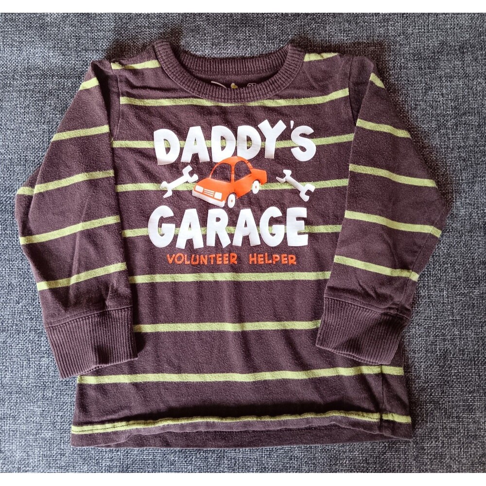 shirt 2T Jumping Beans Boys Brown long sleeves Daddys Garage infant Baby